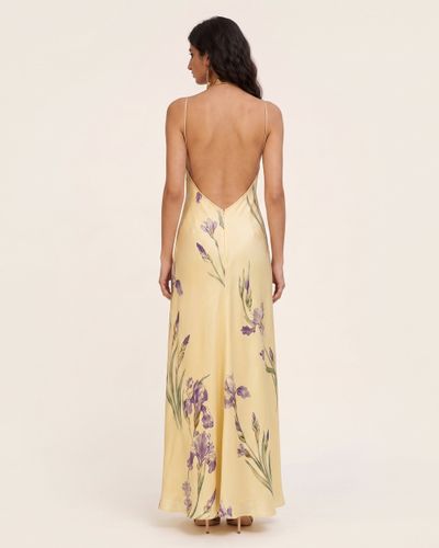 Iris Robe longue imprimée dos nu croisé et dos ouvert - Jaune - JW PEI - Modalova