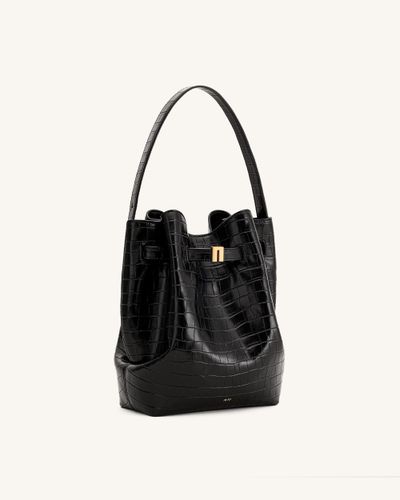 Clara Sac seau épaule avec détail cadenas - Croco Noir - JW PEI - Modalova