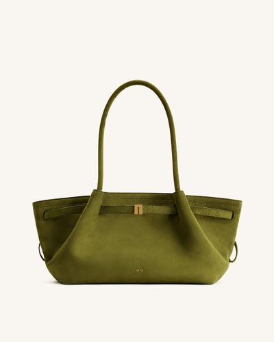 Hana Sac cabas large en simili daim - Vert olive - JW PEI - Modalova