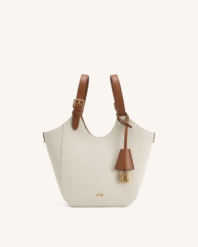 Ines Sac cabas avec cadenas - Toile marron - JW PEI - Modalova