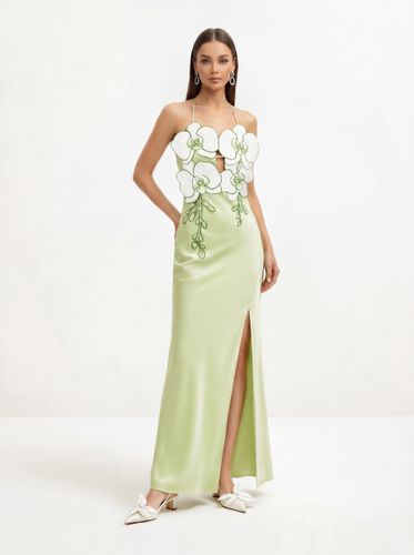Robe Brodée Orchidée - Vert Clair/Ivoire - JW PEI - Modalova