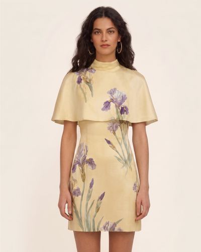 Iris Robe courte imprimée avec cape - Jaune pâle - JW PEI - Modalova