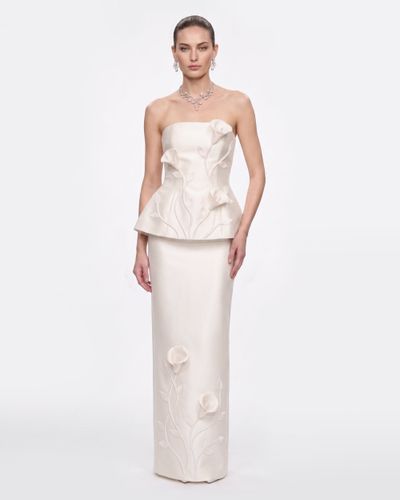 Jupe longue à motifs de vigne et application florale - Blanc - JW PEI - Modalova