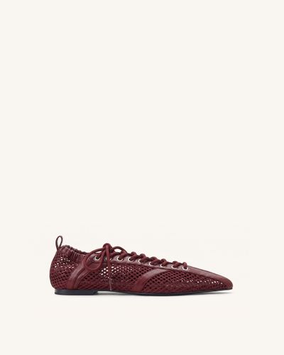 Ava Ballerines en mesh à lacets - Bordeaux - JW PEI - Modalova