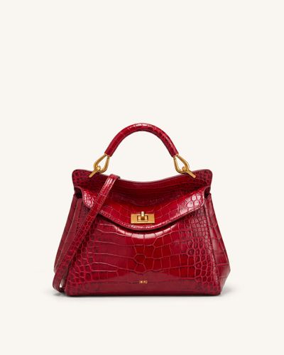 Lucia Sac à main classique à poignée supérieure - Effet croco bordeaux - JW PEI - Modalova