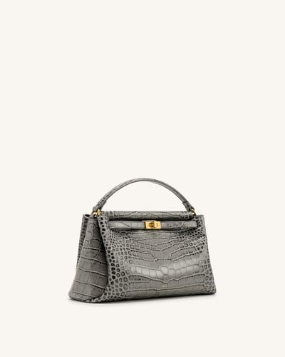 Carmen Sac à main aspect crocodile - Gris - JW PEI - Modalova