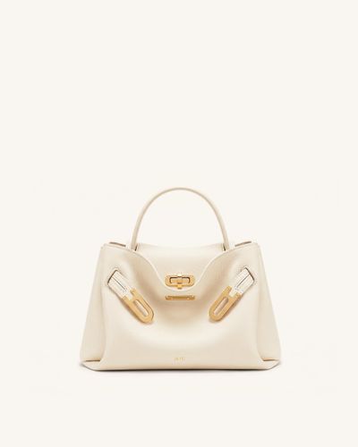 Rhea Petit sac d'épaule grainé à double boucle - Blanc - JW PEI - Modalova