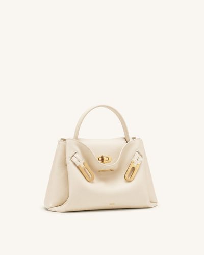 Rhea Petit sac d'épaule grainé à double boucle - Blanc - JW PEI - Modalova