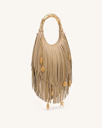 Chloe Sac à main à poignée en métal et franges - Kaki - JW PEI - Modalova
