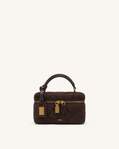 Cleo Sac à main en faux daim forme boîte - Marron chocolat foncé - JW PEI - Modalova