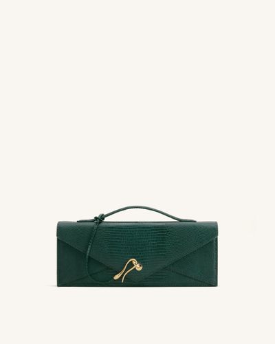 Celeste Sac à main enveloppe - Vert olive à texture lézard - JW PEI - Modalova