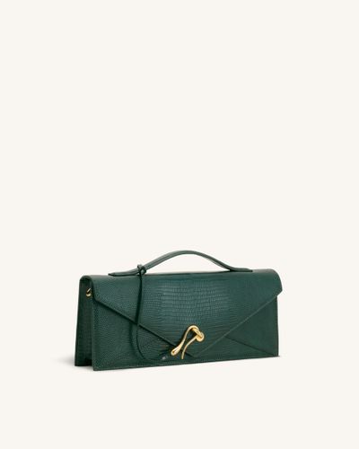 Celeste Sac à main enveloppe - Vert olive à texture lézard - JW PEI - Modalova