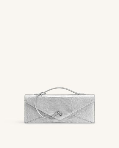 Celeste Sac à Poignée Enveloppe - Texture Lézard Argenté - JW PEI - Modalova