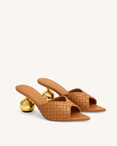Mules Ellie à Talon Sphérique Tressé - Kaki - JW PEI - Modalova