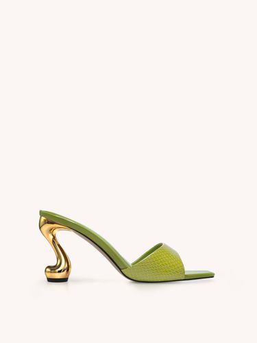 Mules à talon en cuir serpent Hannah – Vert - JW PEI - Modalova