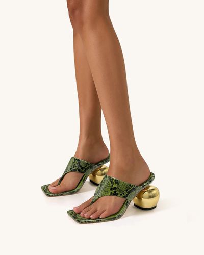 Tongs à talons Naomi – Effet peau de serpent vert - JW PEI - Modalova