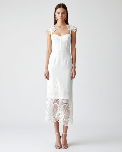 Orchidée Brodée Corset Dress - Blanc - JW PEI - Modalova