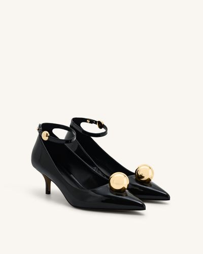 Escarpins à talons kitten avec boucle bijou - Noir - JW PEI - Modalova