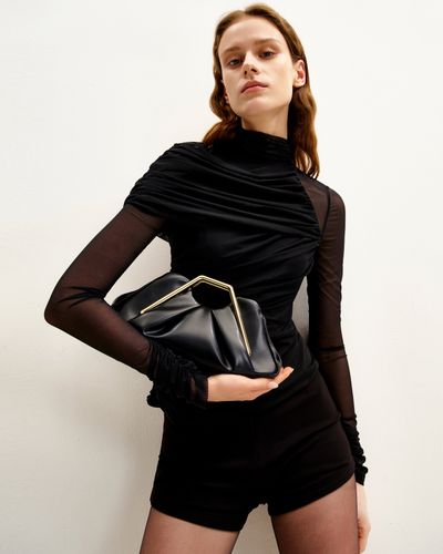 Pochette à cadre métallique lilas - Noir - JW PEI - Modalova