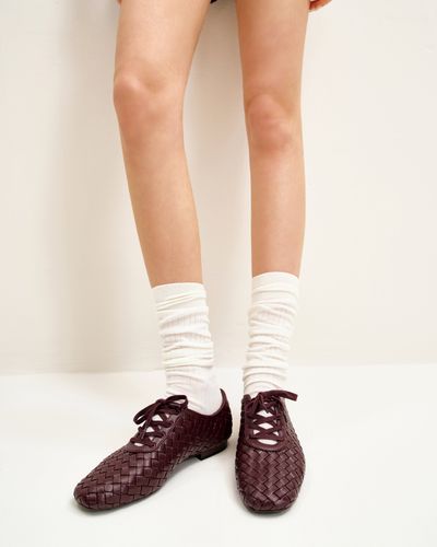 Chaussures Plates à Lanière Tressée Kayla - Rouge Bordeaux - JW PEI - Modalova