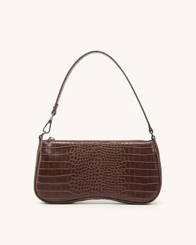 Sac Bandoulière Eva - Marron Effet Croco - JW PEI - Modalova