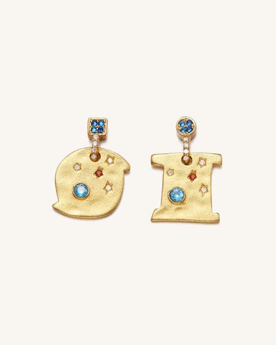 Boucles D'oreilles Cosmos - Plaqué Or 18ct & Zircon Multicolore - JW PEI - Modalova