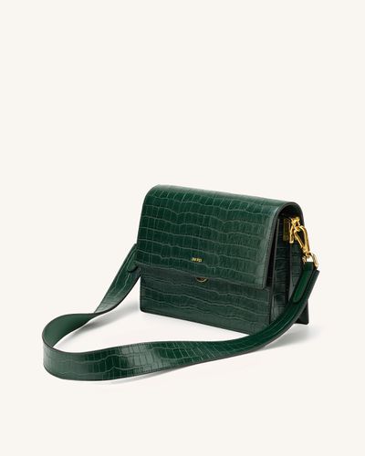 Sac Mini Flap - Vert Foncé Effet Croco - JW PEI - Modalova