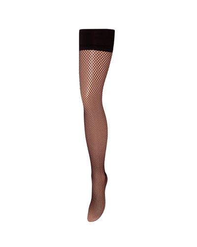 Fishnet Leg/Plain Top Stockings Black - Bluebella - US - Modalova