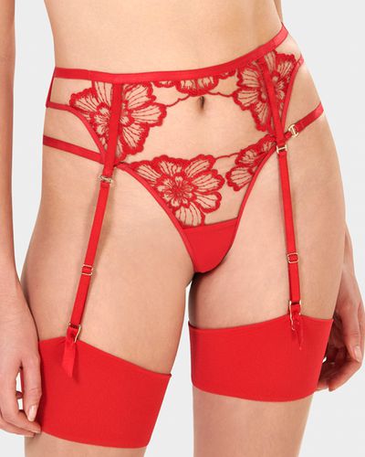 Catalina Garter Belt Red/Sheer - Red / S - Bluebella - US - Modalova