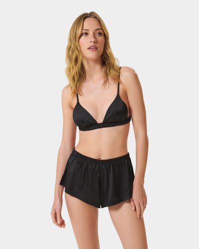 Saskia Luxury Satin Soft Bra and Short Set Black - Black / L - Bluebella - US - Modalova