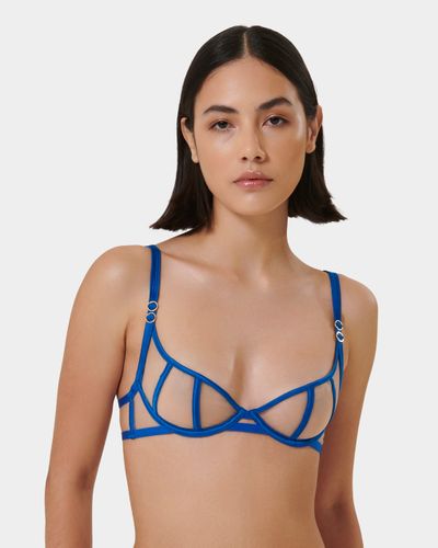 Etta Sheer Strappy Bra Blue - Blue / 30A - Bluebella - US - Modalova