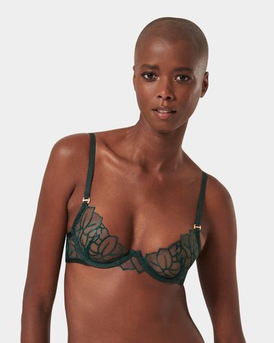 Laurel Leaf Embroidered Bra Green - Green / 30A - Bluebella - US - Modalova