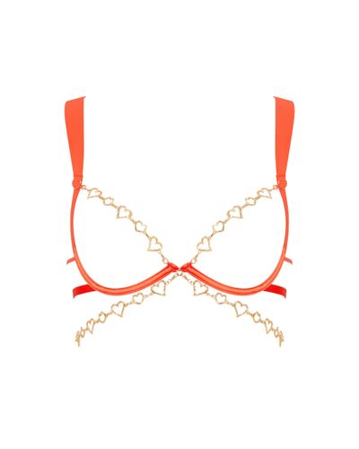 Bluebella Phoenix Open Chain Bra Coral - 32A - Bluebella - US - Modalova