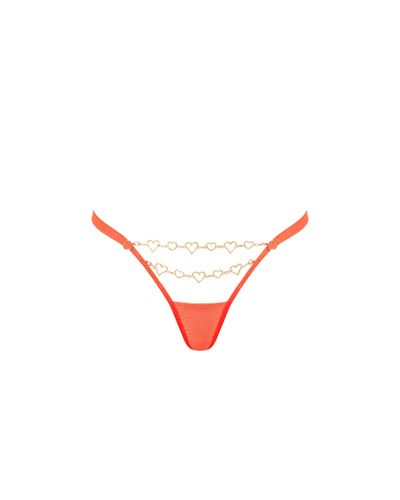 Bluebella Phoenix Thong Hot Coral/Gold - S - Bluebella - US - Modalova