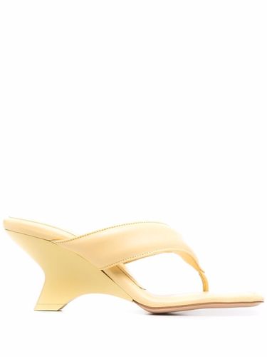 Leather Puffy Thong Heel Mules - Gia Couture - Modalova
