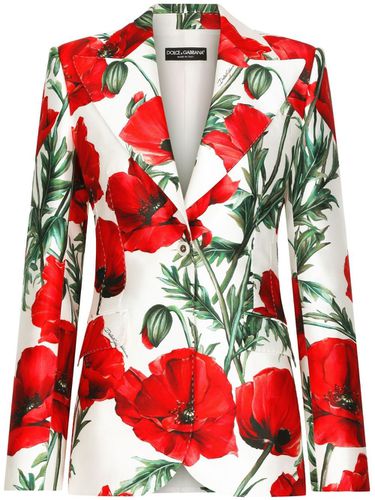 Printed Single-breasted Blazer - Dolce & Gabbana - Modalova