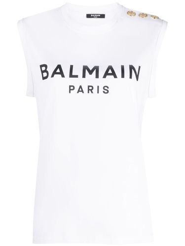 BALMAIN - Sleeveless Cotton Top - Balmain - Modalova