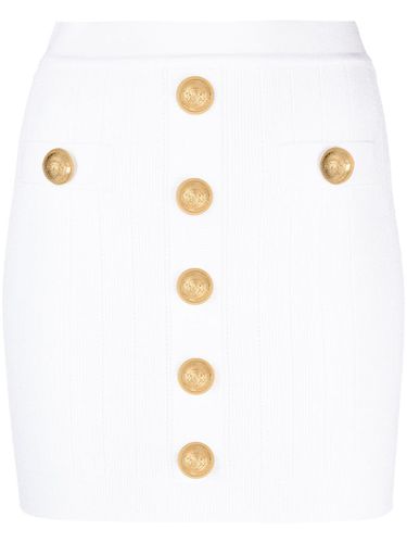 High Waist Buttoned Mini Skirt - Balmain - Modalova