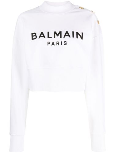 BALMAIN - Logo Cotton Sweatshirt - Balmain - Modalova