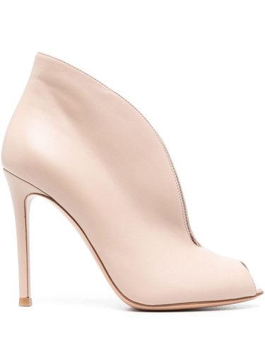 Open Toe Leather Heel Ankle Boots - Gianvito Rossi - Modalova