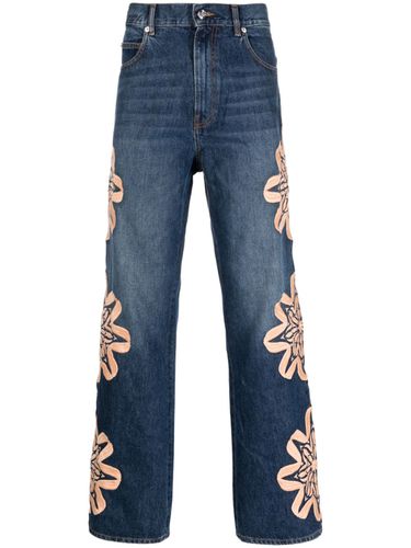 Embroidered Bootcut Denim Jeans - Bluemarble - Modalova