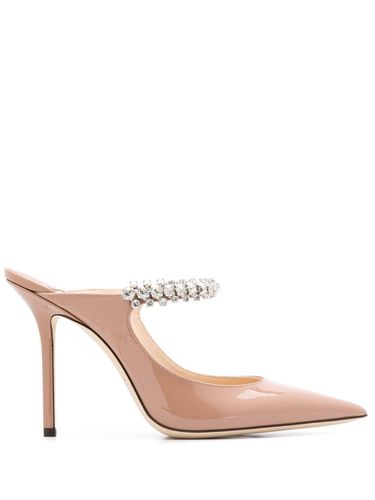 Bing 100 Crystal Strap Patent Leather Heel Mules - Jimmy Choo - Modalova