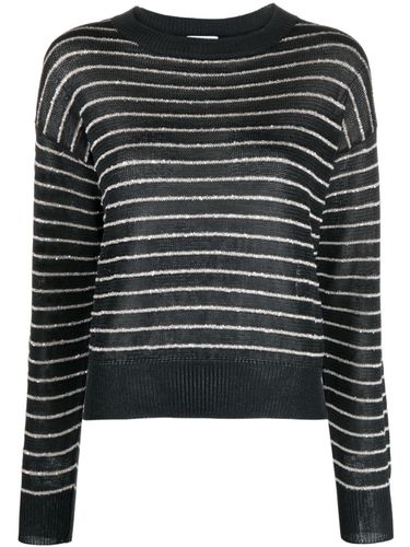 Striped Cotton Sweater - Brunello Cucinelli - Modalova