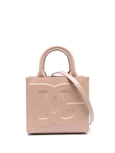 Dg Logo Leather Tote Bag - Dolce & Gabbana - Modalova