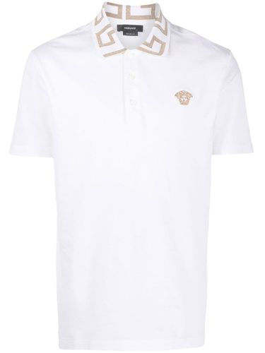 Greca Organic Cotton Polo Shirt - Versace - Modalova