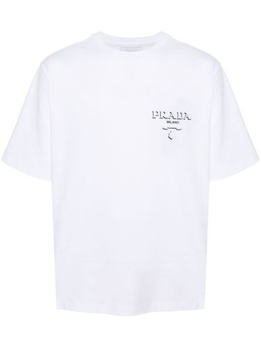 Embossed Logo Cotton T-shirt - Prada - Modalova