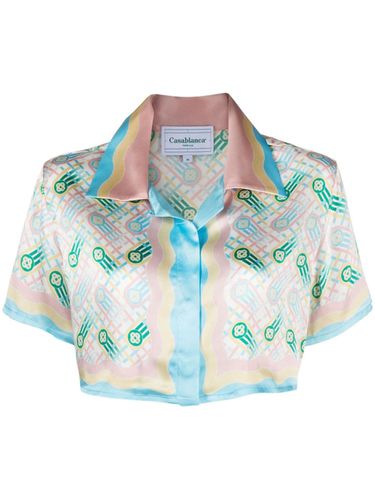 Printed Silk Cropped Shirt - Casablanca - Modalova