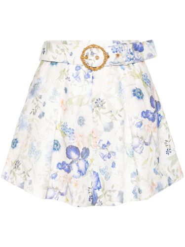 Floral Print Linen Shorts - Zimmermann - Modalova