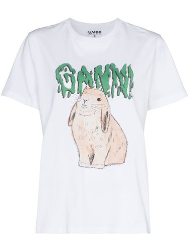 GANNI - Bunny Print Cotton T-shirt - Ganni - Modalova