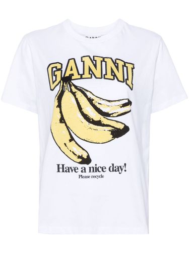 GANNI - Banana Print Cotton T-shirt - Ganni - Modalova